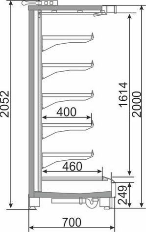 Холодильная горка Golfstream Neman Q X-slim H1 188 TN (серый)