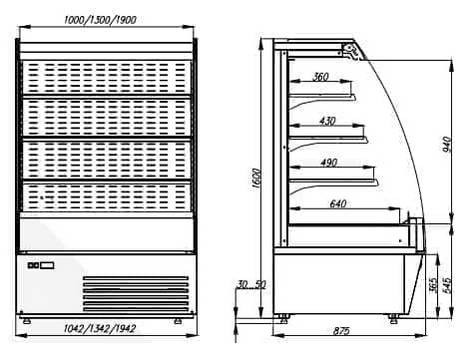 Хлодильная горка Полюс F16-08 VM 1,0-2 (Carboma 1600/875 ВХСп-1,0) (чёрный, тонированный стеклопакет) Хлодильная горка Полюс F16-08 VM 1,0-2 (Carboma 1600/875 ВХСп-1,0) (чёрный, тонированный стеклопакет)