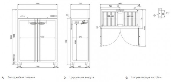 Шкаф морозильный Coldline A120/2BE