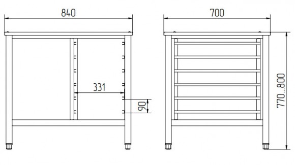 Подставка под пароконвектомат Abat ПК-6М