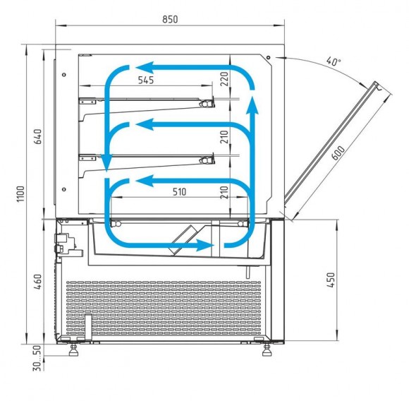 Витрина кондитерская Полюс Cosmo KC84-110 VV 0,9-1
