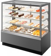 Витрина кондитерская Chilz Vete Kub Lux 130 серый матовый/шлифованная нержавейка