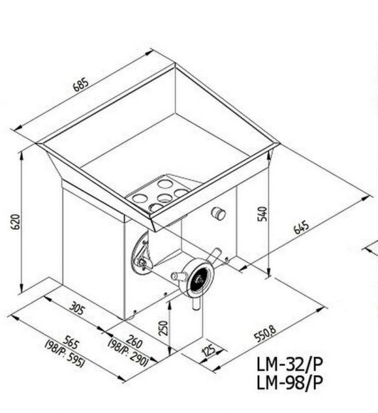 Мясорубка Koneteollisuus (KT) LM-98/P (корпус нержавеющая сталь, шнек нержавеющая сталь, с педалью)