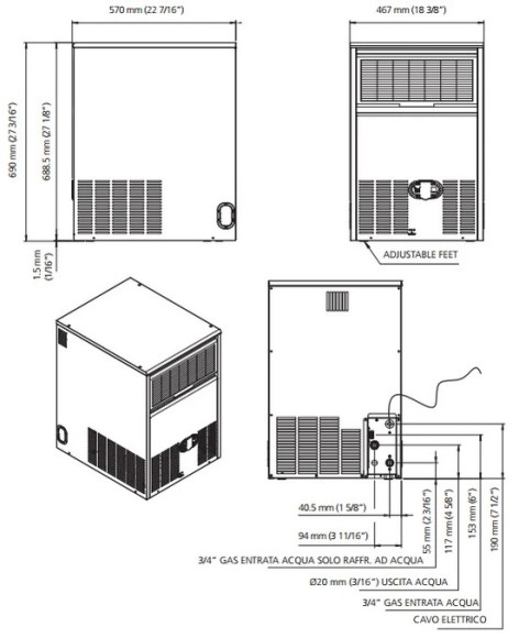 Льдогенератор Bar Line (Scotsman) B 3015 AS