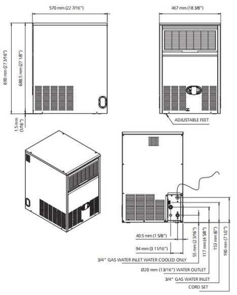 Льдогенератор Bar Line (Scotsman) B 4015 WS