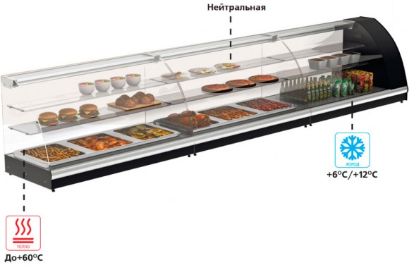 Витрина холодильная настольная Полюс A57 VM 1,2-1 (ВХС-1,2 Арго XL) (серый)