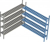 Стеллажная система LOAD.ME poly Polair 18AL.4PP40.14С (Дополнительная угловая секция. 4 яруса)