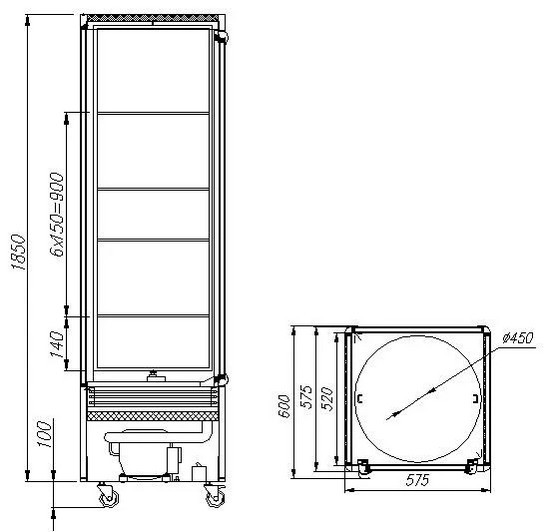 Витрина кондитерская Полюс D4 VM 400-2 (бежево-коричневый)